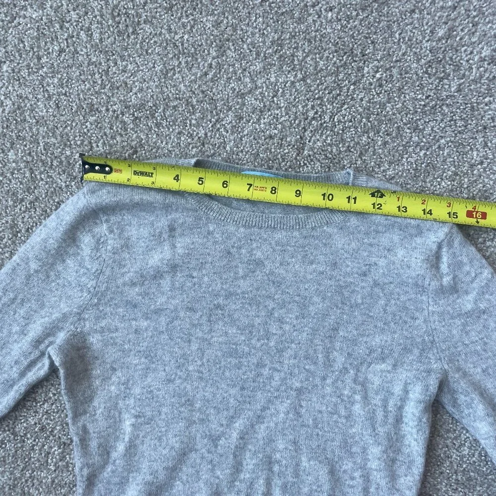Antonio Melani Light Gray Vera Poet Ruffle Cuff 100% Cashmere Sweater - Picture 6 of 10